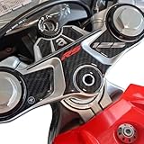 labelbike - Adesivi 3D Moto Piastra Sterzo Decorazioni e Protezioni in Resina compatibile con Aprilia RS 125 2021-25 - Colore Carbonio Rosso