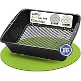 UPP 2 in 1 Setaccio da Giardino I Dimensioni della Maglia Intercambiabili di 10mm o 4mm I Setaccio da Giardinaggio I Ideale per Terriccio, Verdure, Terriccio I 39,5x29x11 cm I Nero (Setaccio)