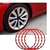 4 Pezzi Anello Di Protezione Del Bordo Della Ruota per KIA Sportage 2018-2024, Protezioni Cerchioni Protezioni per cerchioni in lega Protezione per Cerchi in Lega AntiGraffio,Red-17 in