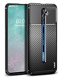 J&D Compatibile per Oppo Reno2 Z/Oppo Reno2 F Cover, [Fibra Carbonio Pattern] [Goccia Protezione] [Paraurti Leggero] Urto Resistente TPU Anti-Graffio Sottile Custodia - [Non per Oppo Reno2] - Nero