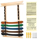 Supporto per cintura Karate — 12 cinture, cintura per arti marziali, in legno con medaglie e adesivi, per arti marziali, in legno, attrezzature per principianti e appassionati di taekwondo