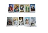 ricevi 10 SANTINI RELIGIOSI 10X6 CM CON PREGHIERA DIETRO: PADRE PIO PAPA FRANCESCO GIOVANNI wojtyla MADONNA CON BAMBINO GESU' FATIMA medjugorje LACRIME E ALTRI IN FOTO