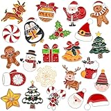 SEPGLITTER Set di 24 spille natalizie in lega di Natale spille di Natale smaltate spille albero di Natale Babbo Natale renna per zaino gioielli cappello giacca decorazione, Different Sizes, Zinco,