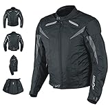 A-pro Moto CE Protezioni Textile Giacca Manica Smontabile Gilet Termico Nero M