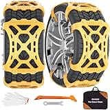 Catene Da Neve Universali Per Auto, 6 Pezzi Antiscivolo Per Pneumatici Da 165-265 mm, Adatte A SUV E Auto, Facili Da Montare Per Neve, Ghiaccio E Fango Invernale (Giallo)