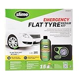 Slime CRK0305-IN Flat Tyre Puncture Repair, Smart Repair, Emergency Kit for car tyres, includes sealant and Tyre Inflator Pump, suitable for cars and other highway vehicles, 15 min fix