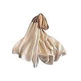 Trillion London® - Sciarpa in seta da donna, firmata, collezione primaverile, leggera, scialle avvolgente, beige, adatta per la vita quotidiana e viaggi, finitura liscia e morbida, 180 * 90 cm
