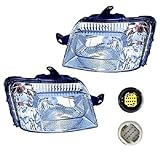 Coppia Fari Fanali Proiettori Anteriori Destro e Sinistro per PANDA 169 dal 2003 al 2009 con attacco spinotto giallo Omologati