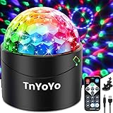 Luci Discoteca, 7 RGB Colori Palla da Discoteca con Telecomando, 360° Ruotabile Luci Discoteca LED a Ritmo di Musica con Cavo USB, Luce Discoteca per Bar, Casa, Feste, Auto, DJ - Regalo per Bambini