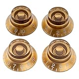 Musiclily Pro Pollice Manopole Top Hat Bell Knobs per Chitarra Elettrica tipo USA Les Paul, Dorato(Set di 4)