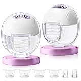 YEEFON Tiralatte Elettrico, Tiralatte Elettrico a Mani Libere con Display a LED, Tiralatte Leggero Ultra Silenzioso, 4 Modalità e 9 Livelli, Indossabile e Portatile con Flangia da 19/21mm (2 Pack)