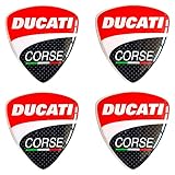 4 pz. Adesivi Resinati Gel 3D Stickers Stemma Logo Scudetto per Moto Scooter Casco compatibili DUCATI CORSE