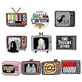 Neikafan 10 spille da spilla vintage per TV, in metallo, smaltate, per vestiti, borse, accessori per giacche, fai da te, decorazioni, Universal, Metallo