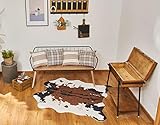 NativeSkins Tappeto in Finta Pelle di Vacchetta (140 cm x 160 cm) - Stampa Mucca per Decorazione Bohémien Occidentale - Sintetico Non Testato Sugli Animali, Con Retro