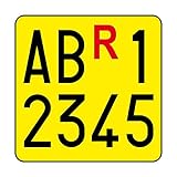 Kolpito Adesivi Autoadesivi per Targa Veicoli e Macchine Agricole - Serie Completa di Lettere e Numeri - 1 Unità