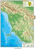 Agendepoint.it - Cartina Regionale 21x30 Toscana Geografica Fisica Politica Plastificata Lucida Per Uso Scolastico