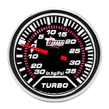 ETOPARS Universale Auto Turbo Boost Manometro 2 Pollici 52mm Turbo Boost Misuratore Psi Boost Puntatore Indicatore Calibro Bianco Luce Boost Pressione Strumenti Lente Tinta Fumo