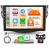 6G+128G 8 Core Rimoody Android Autoradio per Toyota RAV4 2007-2012 9" Stereo Auto RAV4 con Carplay Android Auto Senza Fili Mirror Link Bluetooth FM/RDS/EQ/DSP WiFi GPS SWC Telecamera Posteriore
