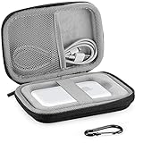 ProCase Custodia per MagSafe Battery Pack, Custodia Rigida da Viaggio Antiurto con Cinturino da Polso, Fibbia a D e Tasca in Rete per Accessori -Nero