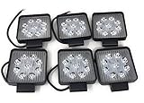 TEMPO DI SALDI 6 X Faro 27W Quadrato Faretto Led Da Lavoro 9 Led Da 3W Di Profondità Auto Barca