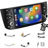 Autoradio Wireless Carplayer Android Auto 6.2'' Autoradio Android con telecamera di retromarcia, GPS, WiFi, SWC, BT, FM RDS, Mirror Link compatible for Fiat Linea Punto EVO 12-15 Grande Linea 07-12