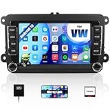 CAMECHO 1+32G Android 13 Autoradio per VW Golf 5 Golf 6 Polo Skoda Tiguan Touran Passat Jetta, GPS Bluetooth, Navigatore Stereo 2 DIN con Schermo da 7 Pollici con Mirror Link FM/RDS WiFi CANBUS+USB