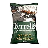 Tyrrels, Chips Vinegar & Sea Salt, Patatine all'Aceto e Sale Marino, Ideali come Snack per Merende, Antipasti o Feste, Senza Coloranti, Senza Glutine e Vegane, Busta da 150 g