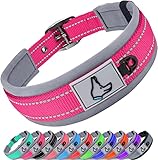 Joytale Collare Cane, Catarifrangente Collari per Cani Regolabile con Imbottitura, Collare Cane Taglia Piccola, Rosa Caldo, S