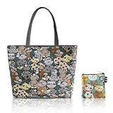 FOSDICK Borsa Gatto Tote Bag Aesthetic, 42 * 30cm a Tracolla e Spalla Donna, Shopper Riutilizzabile Grande con Cerniera e Tasca Interna