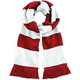 Beechfield Stadium Scarf Sciarpa, Multicolore (Classic Red/White 00), Taglia Unica Unisex-Adulto