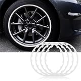 4 Pezzi Anello Di Protezione Del Bordo Della Ruota per KIA Sportage 2018-2024, Protezioni Cerchioni Protezioni per cerchioni in lega Protezione per Cerchi in Lega AntiGraffio,White-17 in