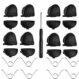 Mein HERZ 4Pack Ricambi Joystick PS4 Ricambio Kit Tasti Esterni R1 R2 L1 L2 con Molle per Controller PS4, con Un Cacciavite, Adatto per JDM-001, -011, -020, -021 (Nero)