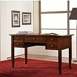 Vicentini arreda SCRIVANIA SCRITTOIO IN LEGNO ARTE POVERA 5 CASSETTI NOCE SCURO (L 105 P 56 H 81)