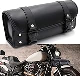 Norhogo Borsa universale da sella per moto, in pelle PU, Borsa Forcella Anteriore per Manubrio Moto, con 2 Cinghie,per Maggior Parte delle Motociclette, Resistente all'acqua e al Calore, borsa moto