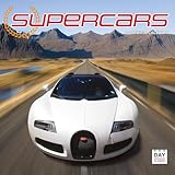Dayplanner Publishing Supercars Calendario 2025, grande calendario da parete quadrato 2025 con adesivi organizzativi, 16 mesi, calendario auto regalo Supercar.