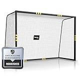 Racetex porta calcio bambini e adulti con [rivestimento anti-ruggine] - Porte da calcio grandi inclusa di picchetti - Porta calcio professionale con imbottitura - Porta da calcio