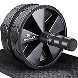 Amonax Ruota Addominali Rotella Rullo Workout Convertibile Con Grande Tappetino Per Esercizi Di Rollout Abs, Ab Roller Wheel Per Allenamento Di Forza Fitness Per Casa Attrezzi Palestra Multifunzione