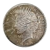 MINKATE Artigianato Antico 1922 Statua Americana della libertà Doppia Faccia Testa graffiata commemorativa Argento Dollaro-Default