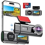 Dash Cam Auto, 4K Dashcam con 64G Scheda, Dashcam Auto con WiFi & App, Telecamera per Auto 170°, Schermo 1,47", WDR, Visione Notturna, Modalità Parcheggio, Sensore di Gravità, Registrazione in Loop