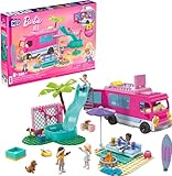 MEGA Barbie - Camper dei Sogni, playset da costruire da 580 pezzi, include 4 mini bambole e tanti accessori, giocattolo per bambini, 6+ anni, HPN80