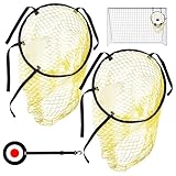 WANDGU 2 pezzi Obiettivo da calcio: 45 x 60 cm, rete di destinazione per calcio, accessori per allenamento, cancelli da calcio per allenamento di calcio, tiro, attività all'aperto, colore giallo