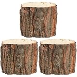 Operitacx Vaso per fioriera in corteccia, 3 pezzi, vaso in corteccia di legno, tronco naturale, vasi per piante grasse, ceppo d'albero, secchio da fattoria per decorazioni artistiche dome