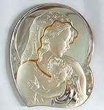 Argenti Annunziata MADONNA GESù BAMBINO MATERNITà SACRA QUADRO SACRO ARGENTO cm20x16 LEGNO ICONE SACRE -> TUA IN 48h