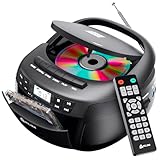 KLIM Lettore CD + Lettore Cassette Audio, AM/FM Radio Bluetooth, Stereo CD Player, Remota, Registrazione Su Nastro, USB Drive, AUX, Radio Stereo Casa Alimentazione AC/DC