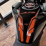 Resin Bike Adesivi Moto Compatibile con KTM Duke 125 200 250 390 2021-2022 Argento. Protezione Paraserbatoio da Urti e Graffi. Adesivo 3D Resinato per Serbatoio Moto