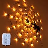 Xinlie Halloween LED Spider Web Light Luci LED a Ragnatela Halloween con Ragno Nero Decorazioni Halloween Lucine Halloween Decorazioni Esterno per Casa,Cortile,Giardino,Finestra