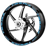 Pimastickerslab Set Completo Adesivi Strisce Cerchi Ruote Moto 17 Pollici Stripes Filetto Cerchioni Gomme Race Sport Performance Stickers Strips Universale RT0024 (053 Blu Leggero)