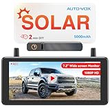 AUTO-VOX Telecamera posteriore a energia solare portatile DVR da 7,2" senza fili: installazione rapida 2 minuti, 1080P HD, IP69 K, impermeabile per auto, camion, camper, rimorchi
