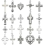 COYUN 20 Pezzo Pendenti Croce, Ciondolo A Croce, Creazione Di Gioielli Con Ciondolo In Lega, Forniture Artigianali Per Orecchini, Bracciali, Collane Fai Da Te