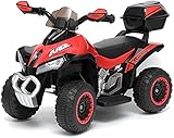 Quad Moto Elettrico Per Bambini Mini Quad Deluxe 6V luci Suoni (Rosso)